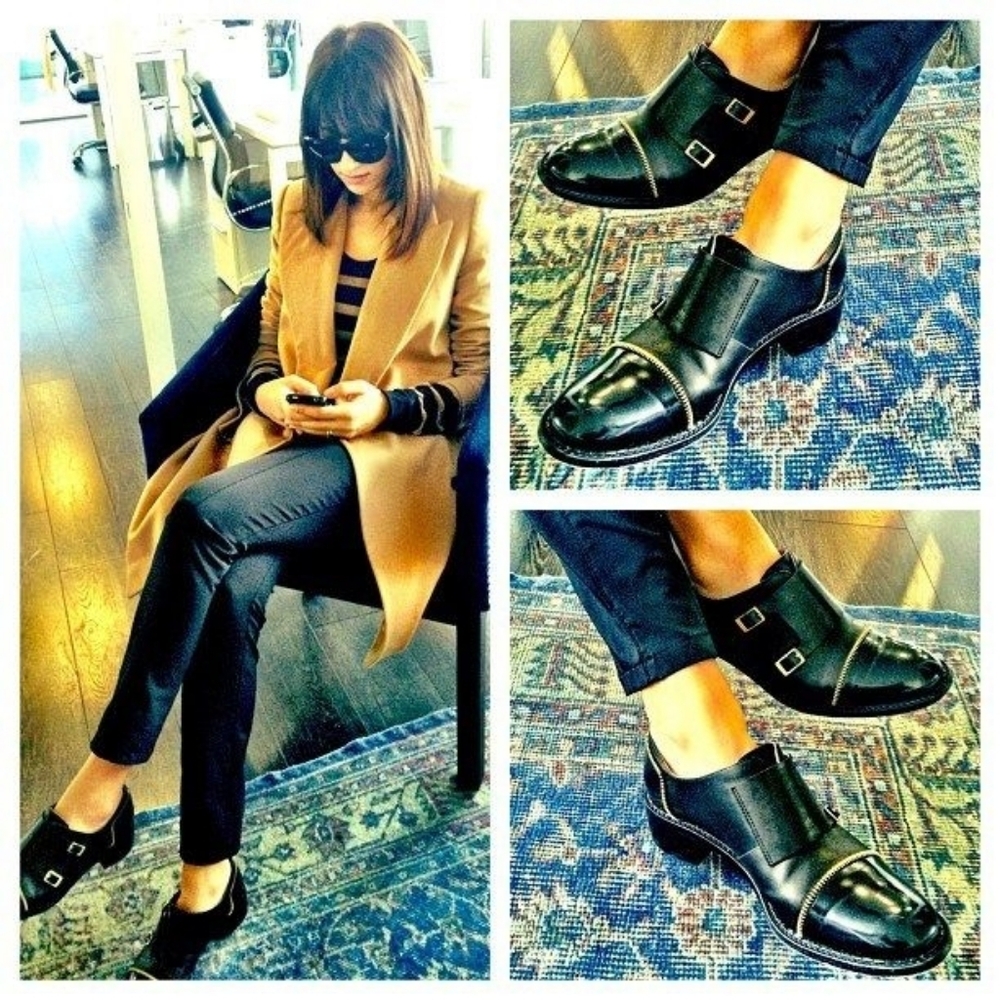 Rachel Zoe Women's Size 10.5 Leather Double Monk Strap Shoes